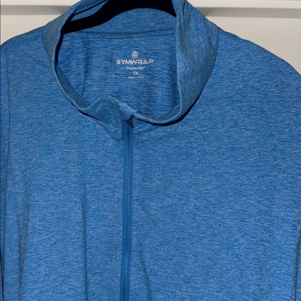 Gymwrap Heathered Knit Zip-Up Jacket - Plus Size 1X